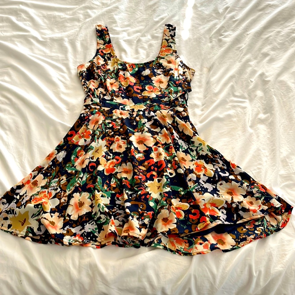 Floral cut out dress